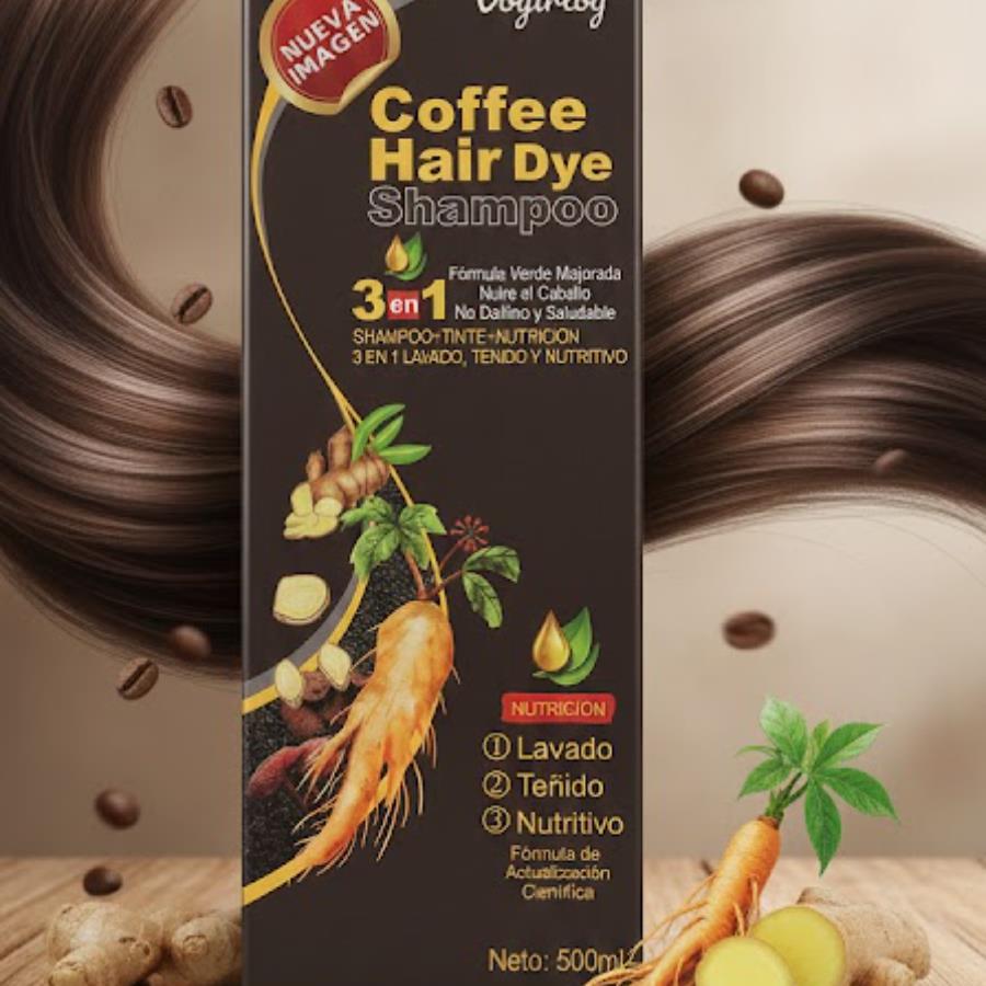 Vorgilog Coffee Hair Dye Shampoo 3 en 1 – Shampoo Tinte Nutritiv